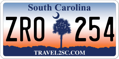 SC license plate ZRO254