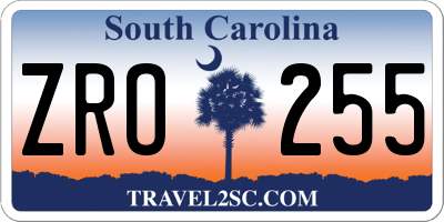 SC license plate ZRO255