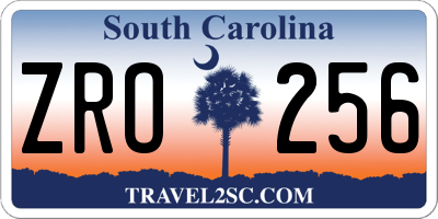 SC license plate ZRO256