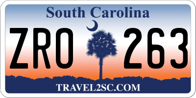 SC license plate ZRO263