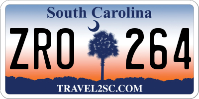 SC license plate ZRO264