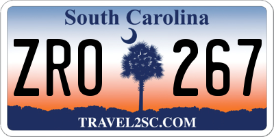 SC license plate ZRO267
