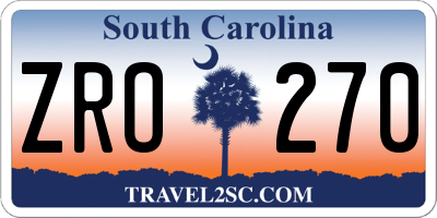 SC license plate ZRO270