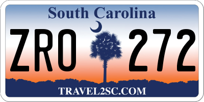 SC license plate ZRO272