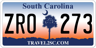 SC license plate ZRO273