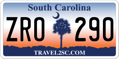 SC license plate ZRO290