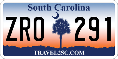 SC license plate ZRO291