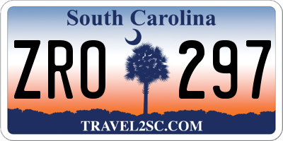 SC license plate ZRO297