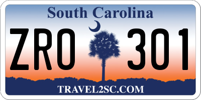 SC license plate ZRO301