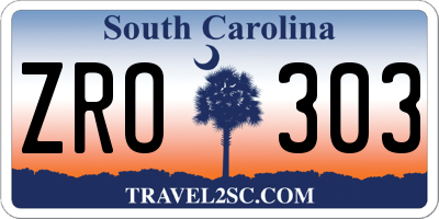 SC license plate ZRO303