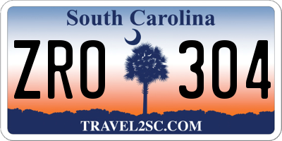 SC license plate ZRO304