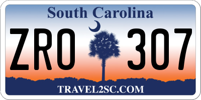 SC license plate ZRO307