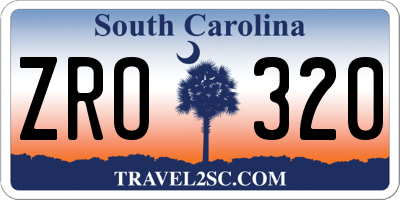 SC license plate ZRO320