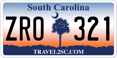 SC license plate ZRO321