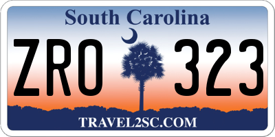 SC license plate ZRO323