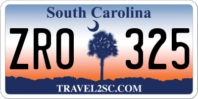 SC license plate ZRO325