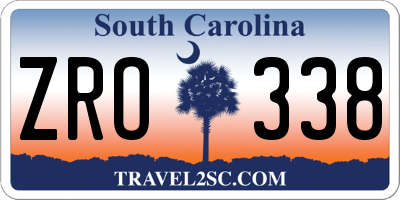 SC license plate ZRO338