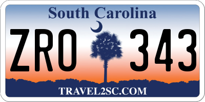 SC license plate ZRO343
