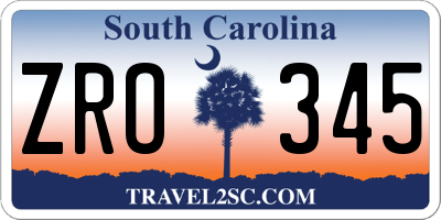 SC license plate ZRO345