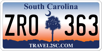 SC license plate ZRO363
