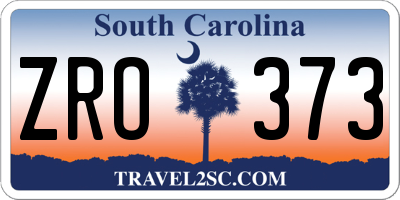 SC license plate ZRO373