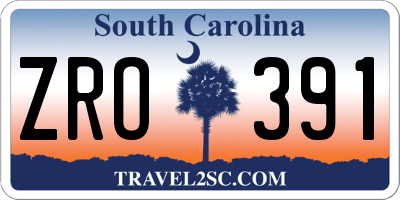 SC license plate ZRO391