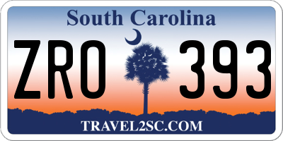 SC license plate ZRO393