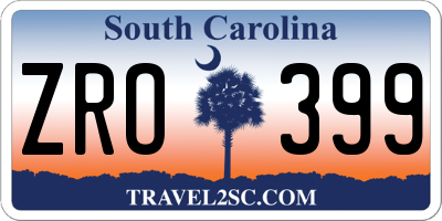 SC license plate ZRO399