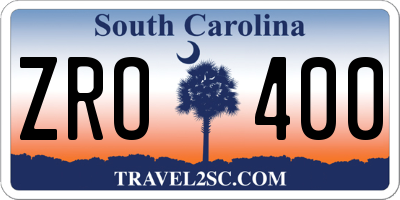 SC license plate ZRO400