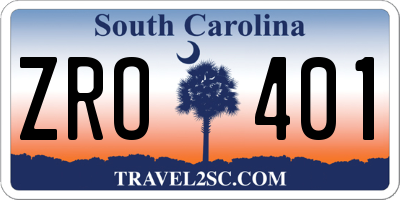 SC license plate ZRO401