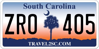 SC license plate ZRO405