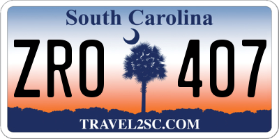 SC license plate ZRO407