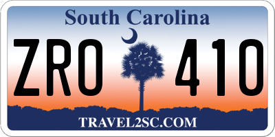 SC license plate ZRO410
