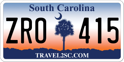 SC license plate ZRO415
