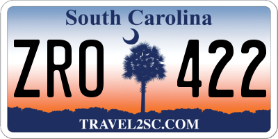 SC license plate ZRO422