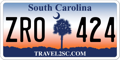 SC license plate ZRO424
