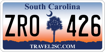 SC license plate ZRO426