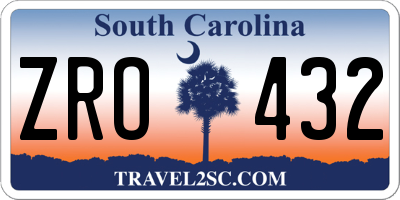 SC license plate ZRO432