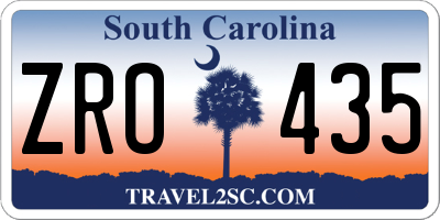 SC license plate ZRO435