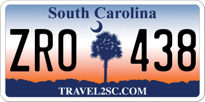 SC license plate ZRO438