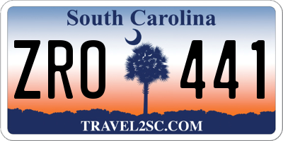 SC license plate ZRO441