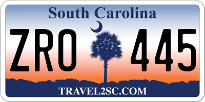 SC license plate ZRO445