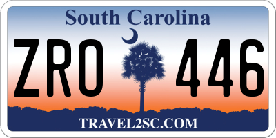SC license plate ZRO446