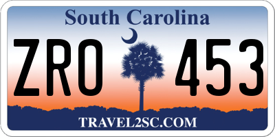 SC license plate ZRO453