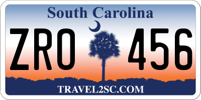 SC license plate ZRO456