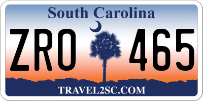 SC license plate ZRO465