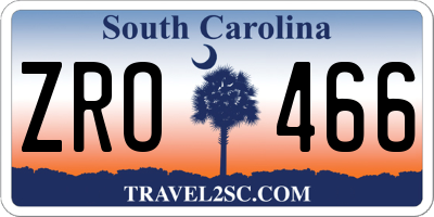 SC license plate ZRO466