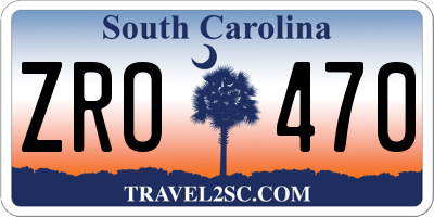 SC license plate ZRO470