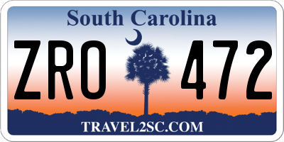 SC license plate ZRO472
