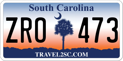 SC license plate ZRO473